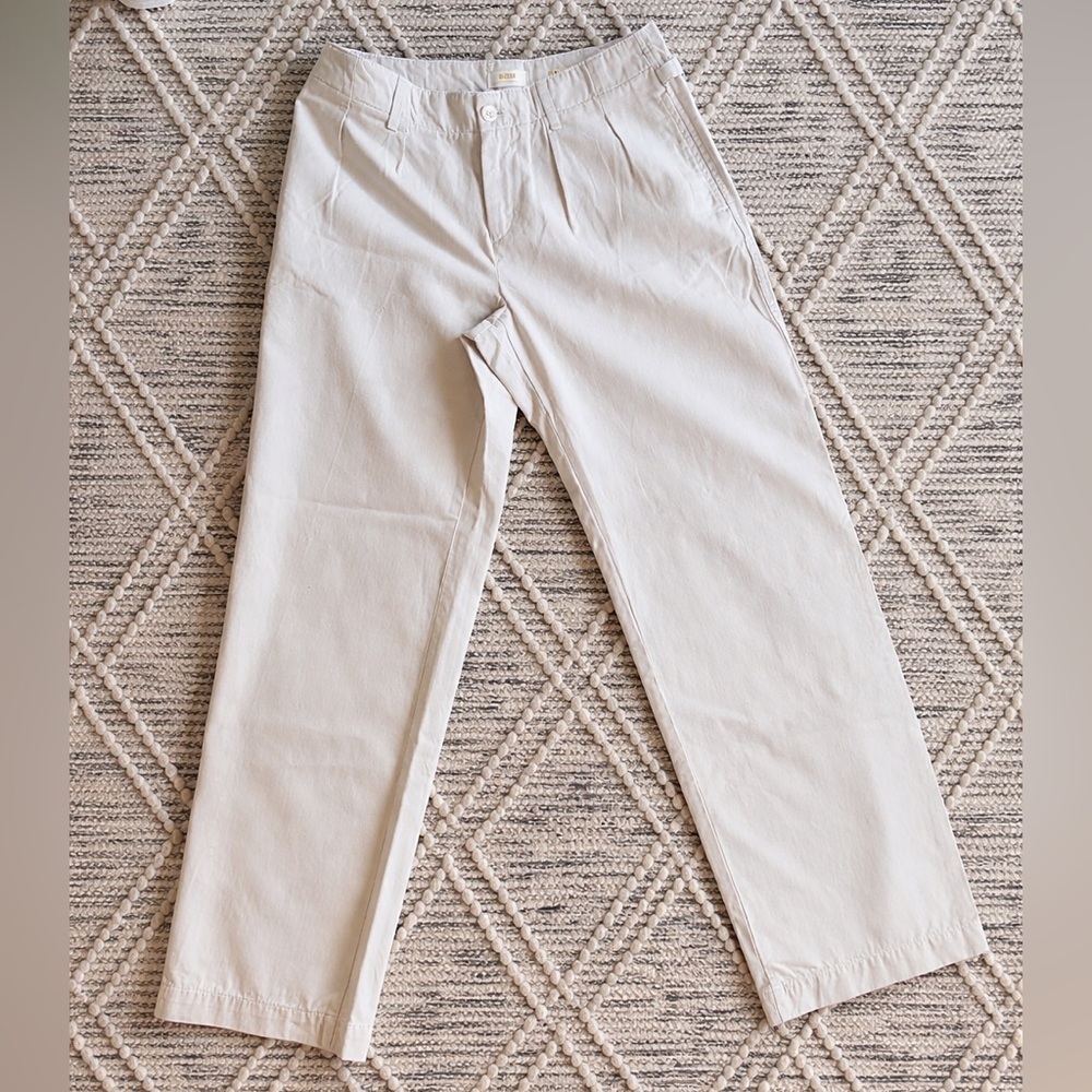 MAEVE Anthropologie Pleated Khaki Size 10 100% Cotton Straight Leg